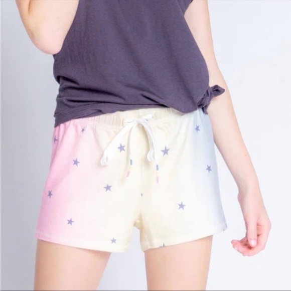 NWT PJ Salvage Peachy Party Star Print Ombre Pajama Shorts - Picture 3 of 7
